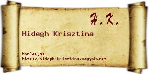 Hidegh Krisztina névjegykártya