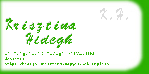 krisztina hidegh business card